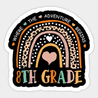 Leopard Rainbow 8th Grade Where The Adventure Begins Sticker